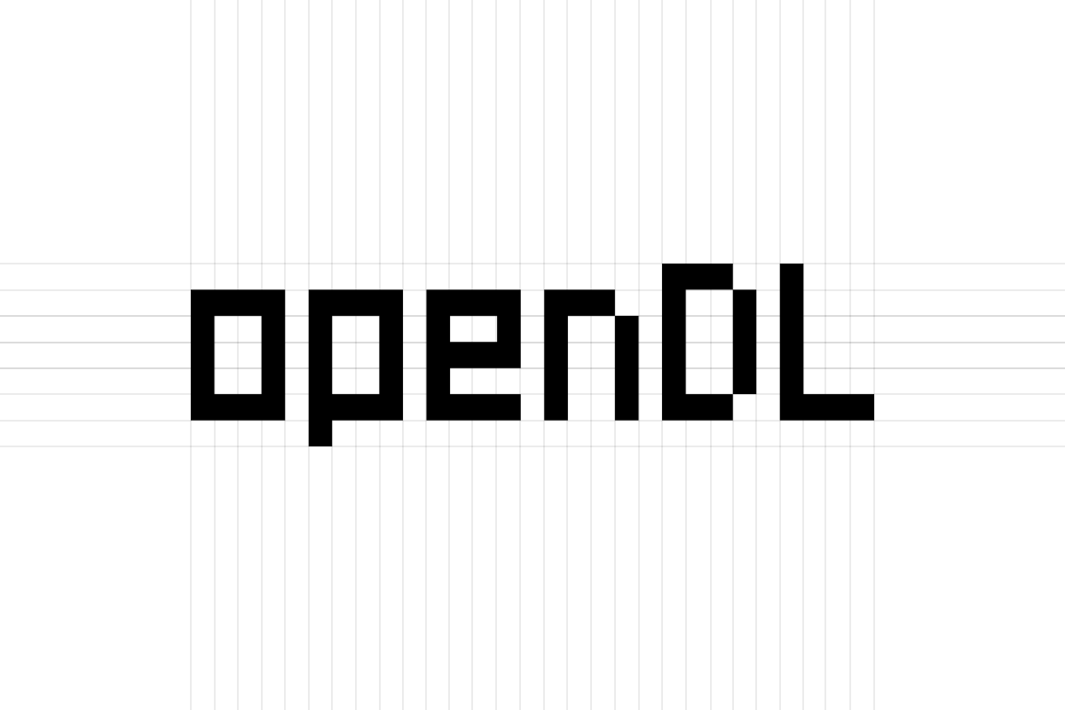 openDL’s logo, built on a grid of 7 rows and 4 columns.