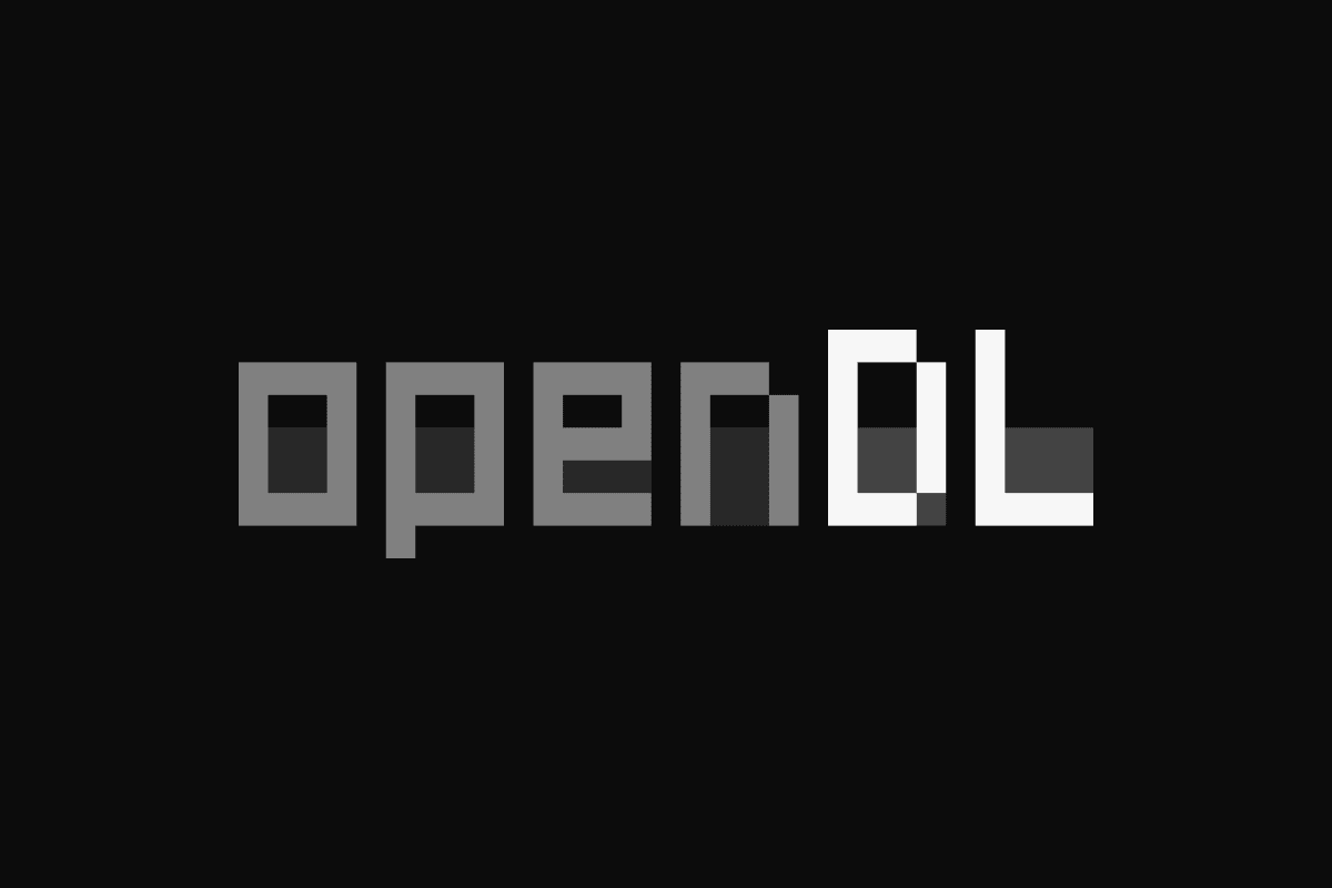 openDL’s home screen in a terminal, with its pixel logo and prompt bar